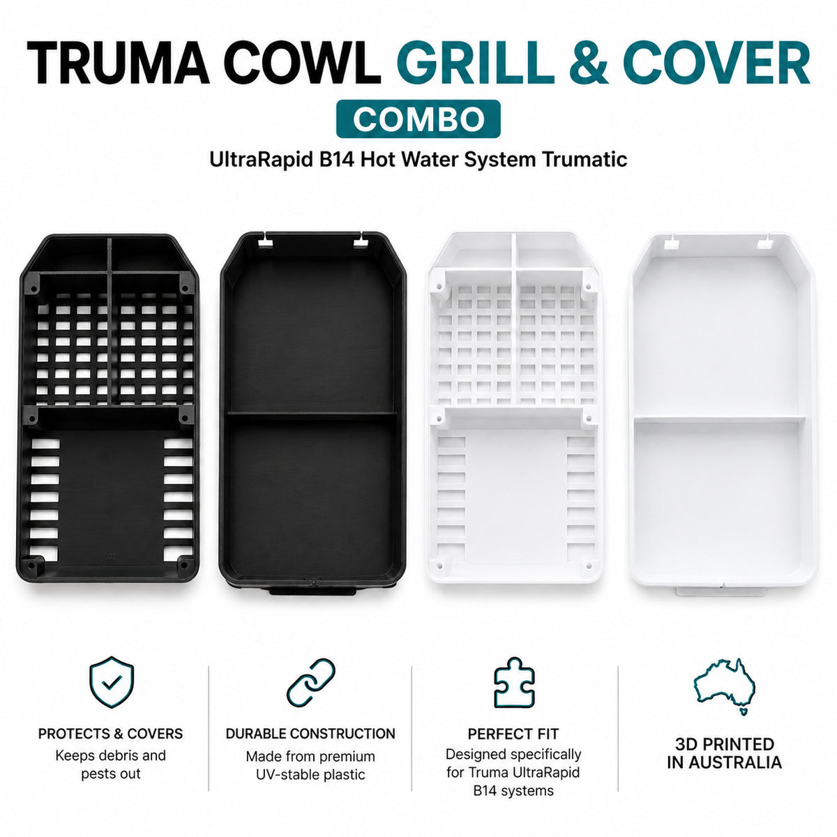 Truma Cowl GRILL & COVER Combo UltraRapid B14 Hot Water System Trumatic