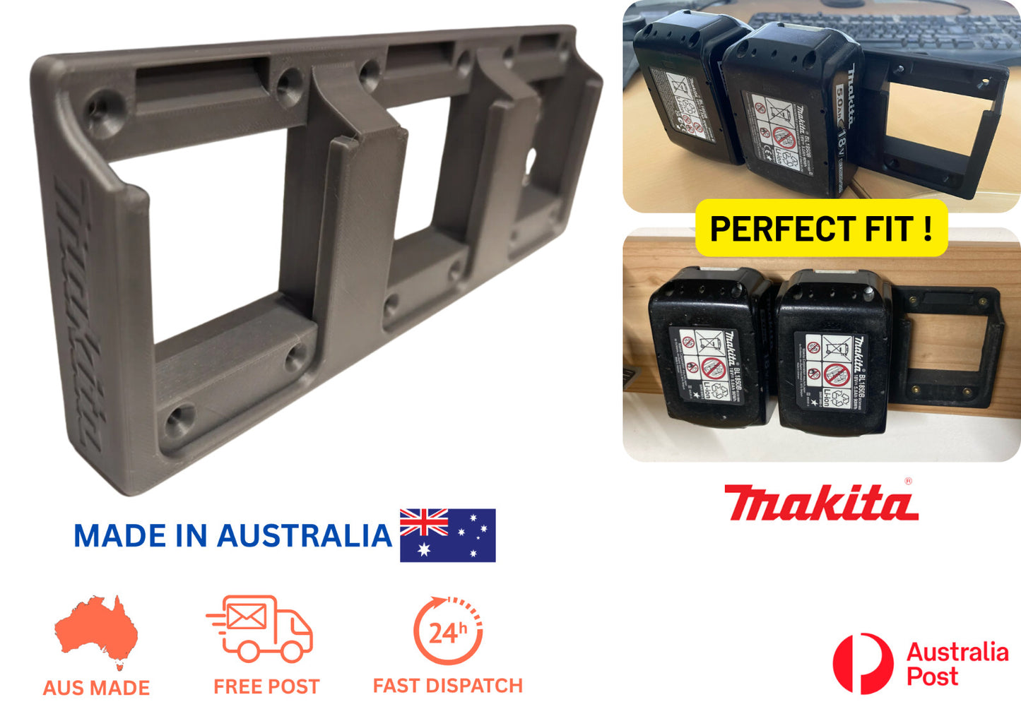 MAKITA 18v LXT 3-Battery Wall Mount