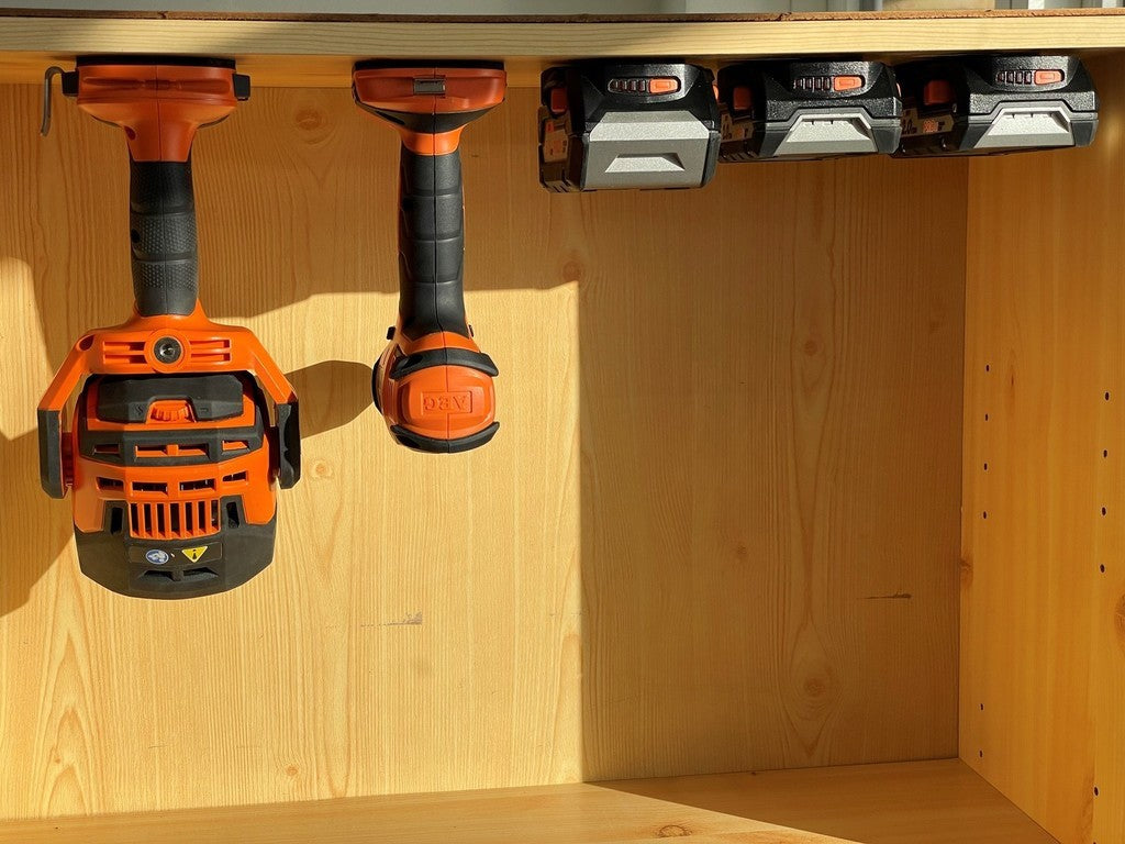 10x AEG Ridgid Cordless 18V Battery Holder Wall Mount Orange
