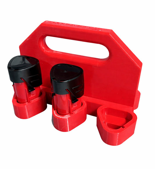 Milwaukee M12 12V Battery Caddy Holder Carrier | Storage for 6 batteries
