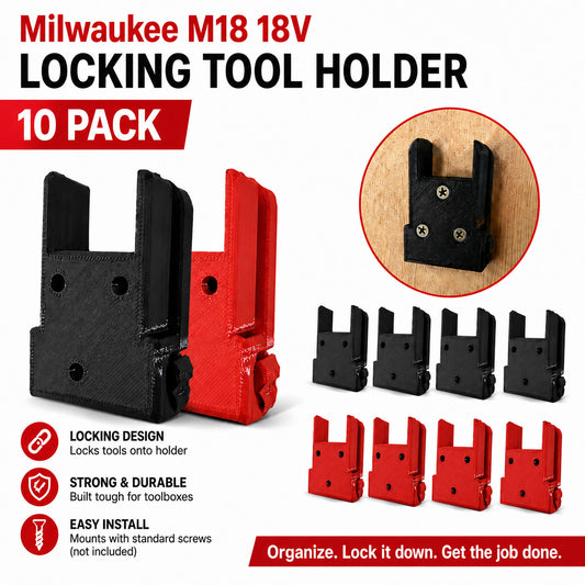 10x Milwaukee M18 18V LOCKING TOOL Holder Wall Mount