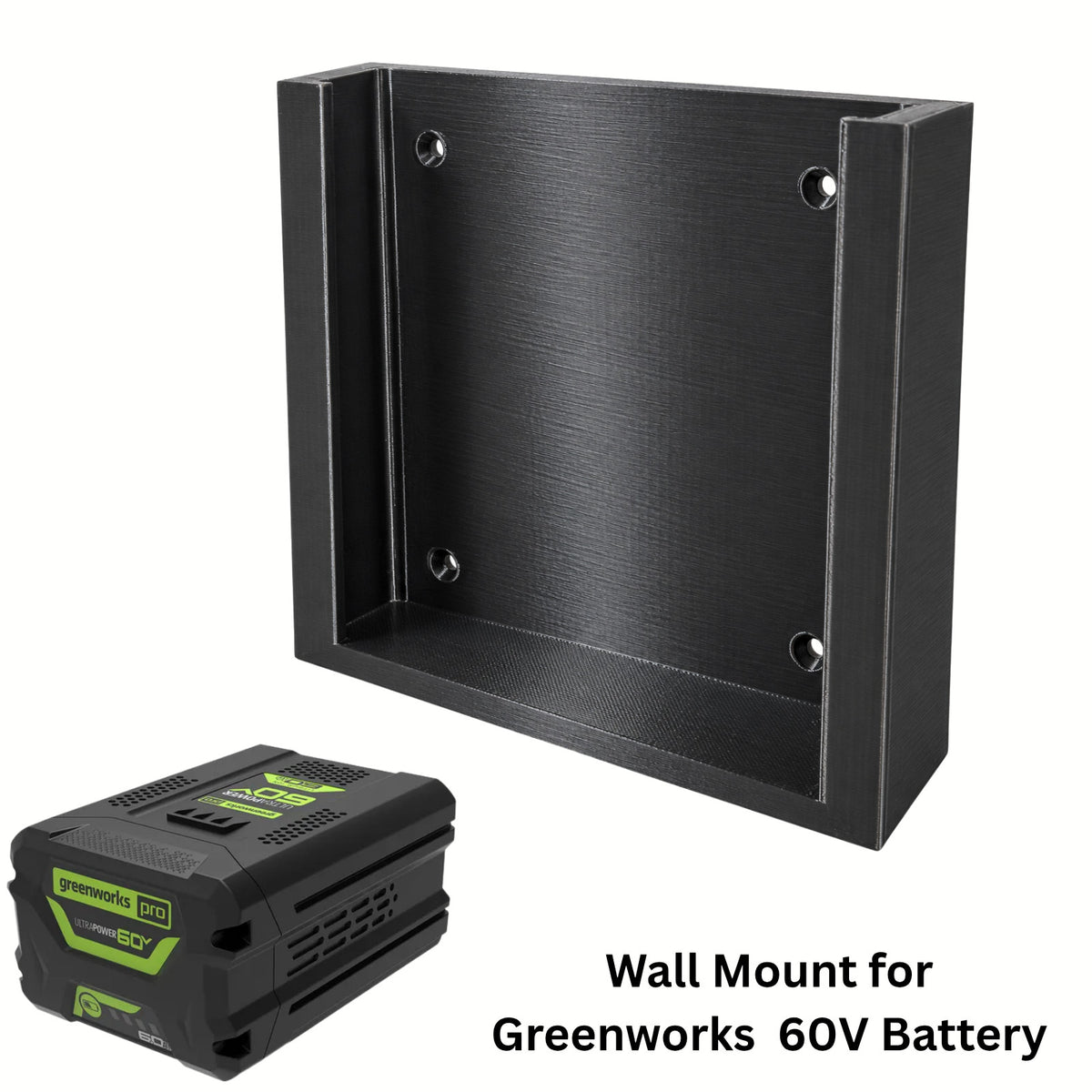 Wall Mount for Greenworks 60V Batteries - PREMIUM Heavy Duty Battery Holder