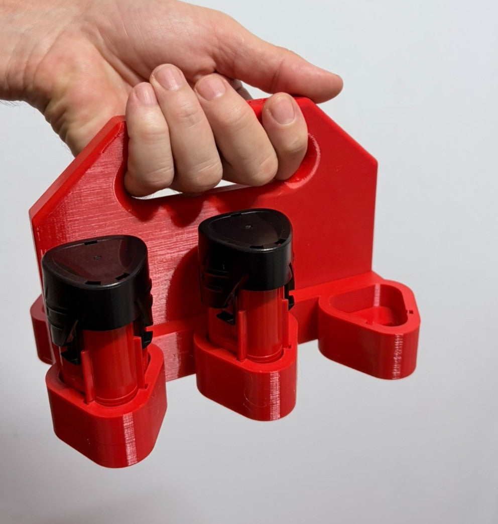 Milwaukee M12 12V Battery Caddy Holder Carrier | Storage for 6 batteries