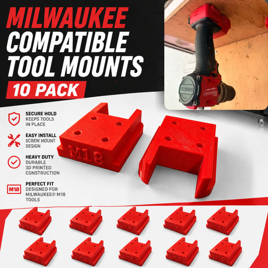 10x Milwaukee M18 18V TOOL SKIN Holder Wall/Shelf Mount Slide-On Storage
