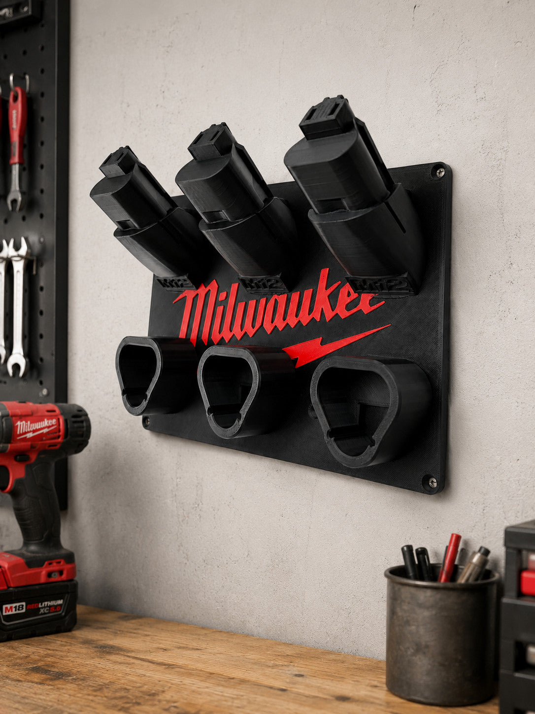 PREMIUM Storage Mount for Milwaukee M12 12V Tool & Battery Combo Holder