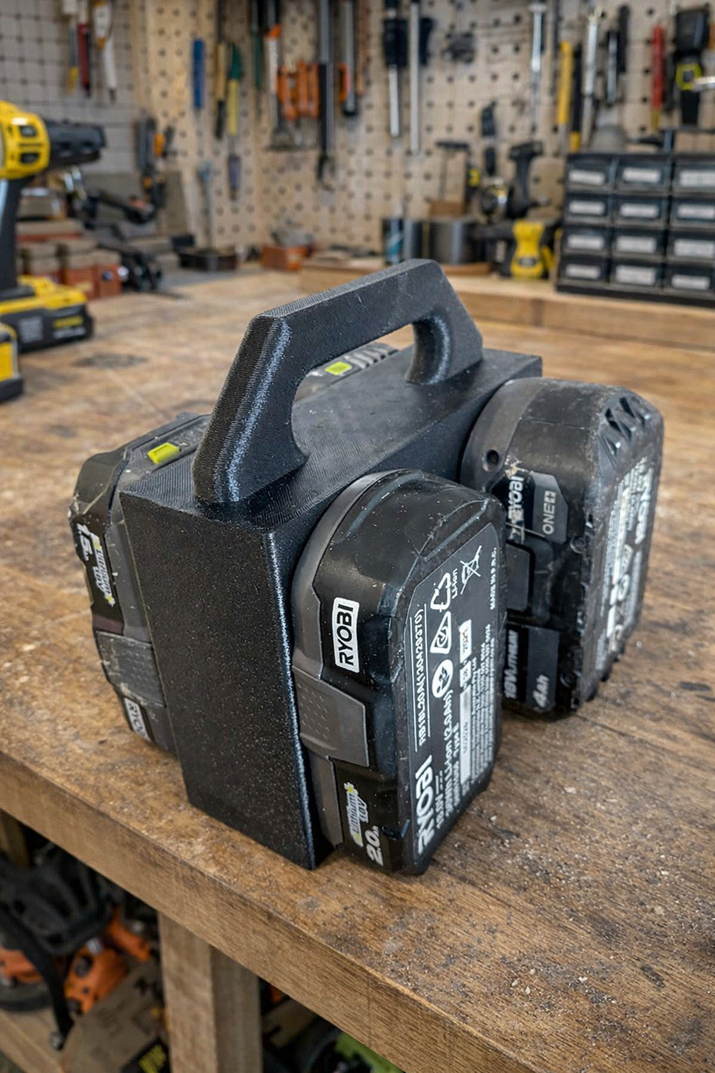 RYOBI 18V 4-slot Battery Caddy Carrier