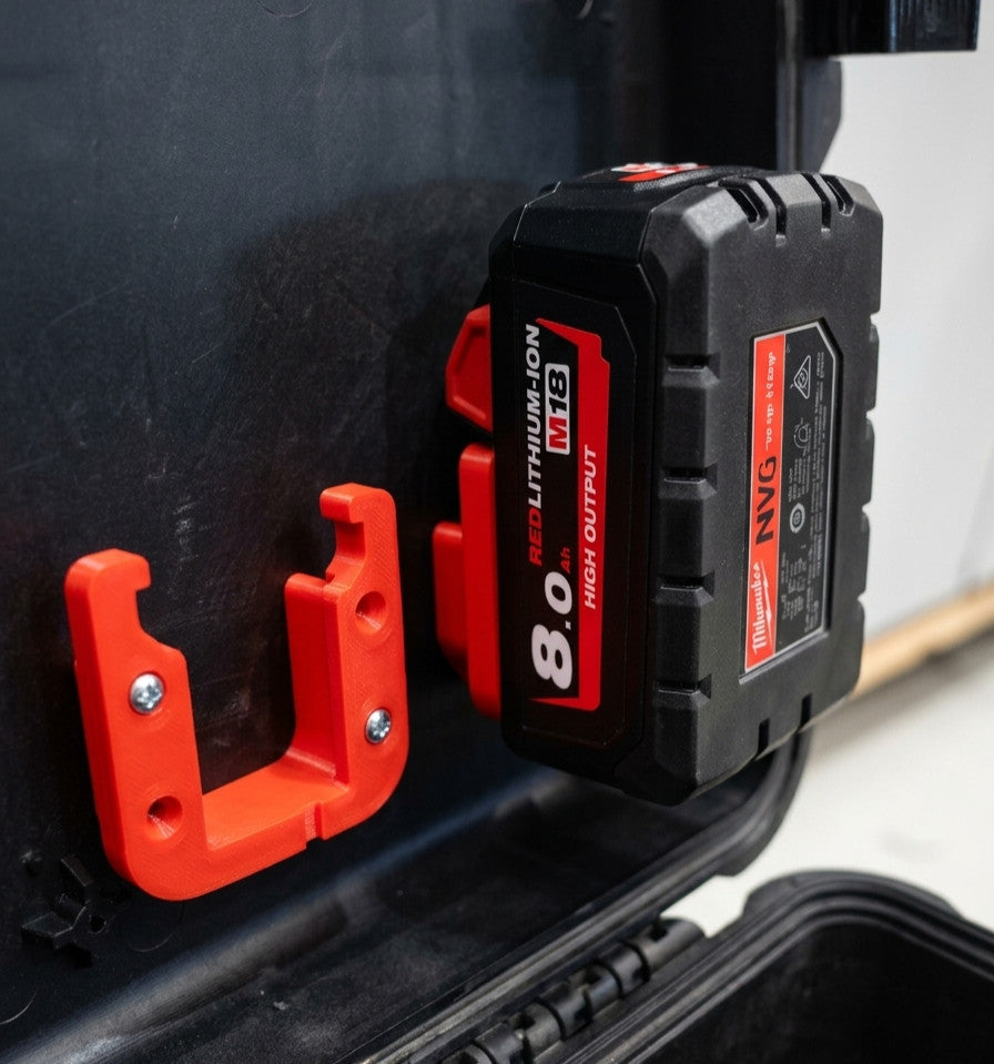 Milwaukee 18V M18 5x TOOL & 5x BATTERY Pack Holder Bracket Wall Mount Storage