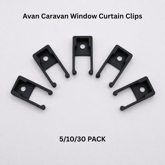 Avan Caravan Window Curtain Clips | High Strenght Tracks Hooks Black