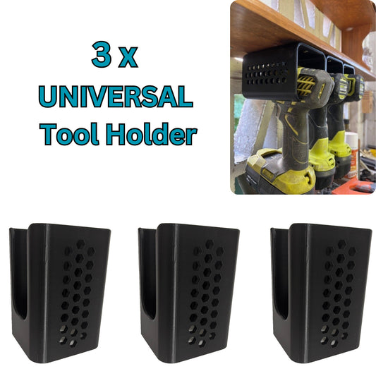 3x UNIVERSAL DRILL TOOL HOLDER mount 18V Makita Ryobi Milwaukee DeWalt Ozito XU1
