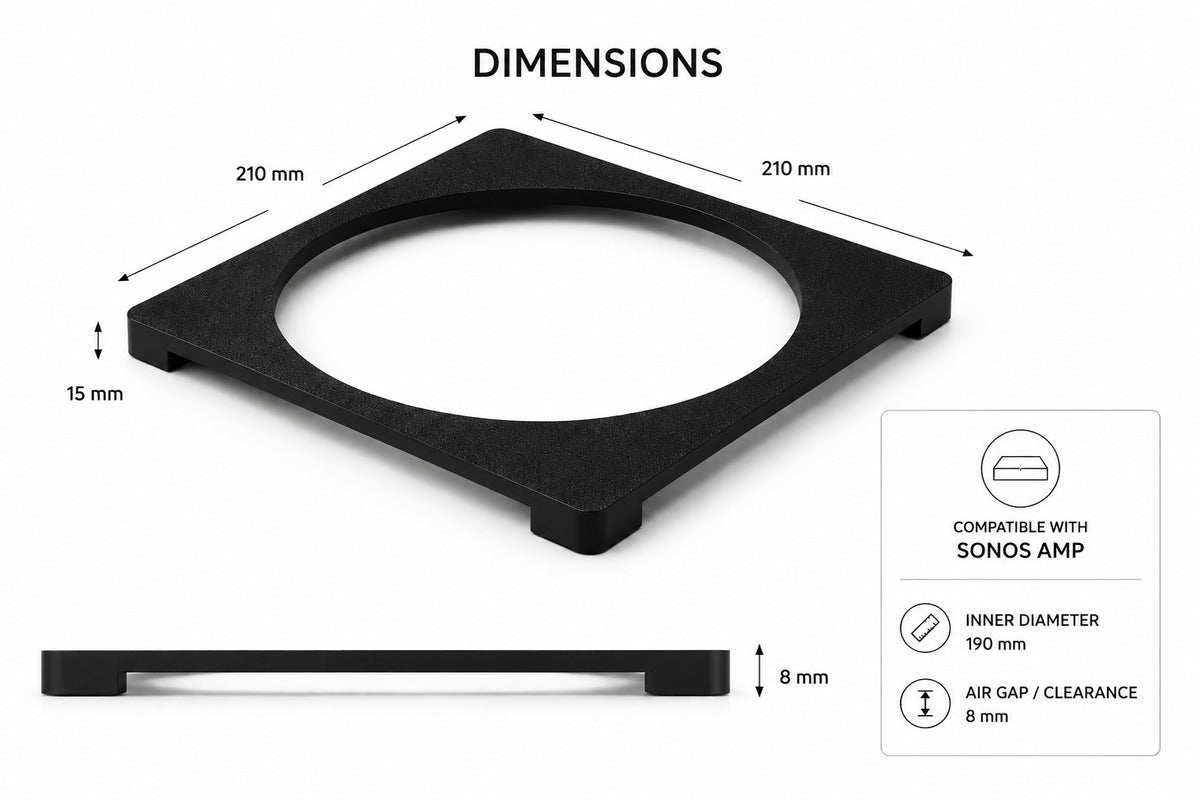 Stackable Riser Stand for Sonos Amp | Airflow Cooling Spacer | Heat Lowering