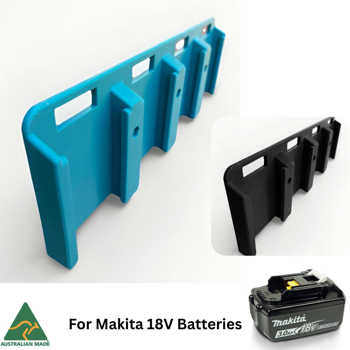 For MAKITA 18V Battery Wall Mount Holder Bracket for 4 BATTERIES Heavy duty! AUS