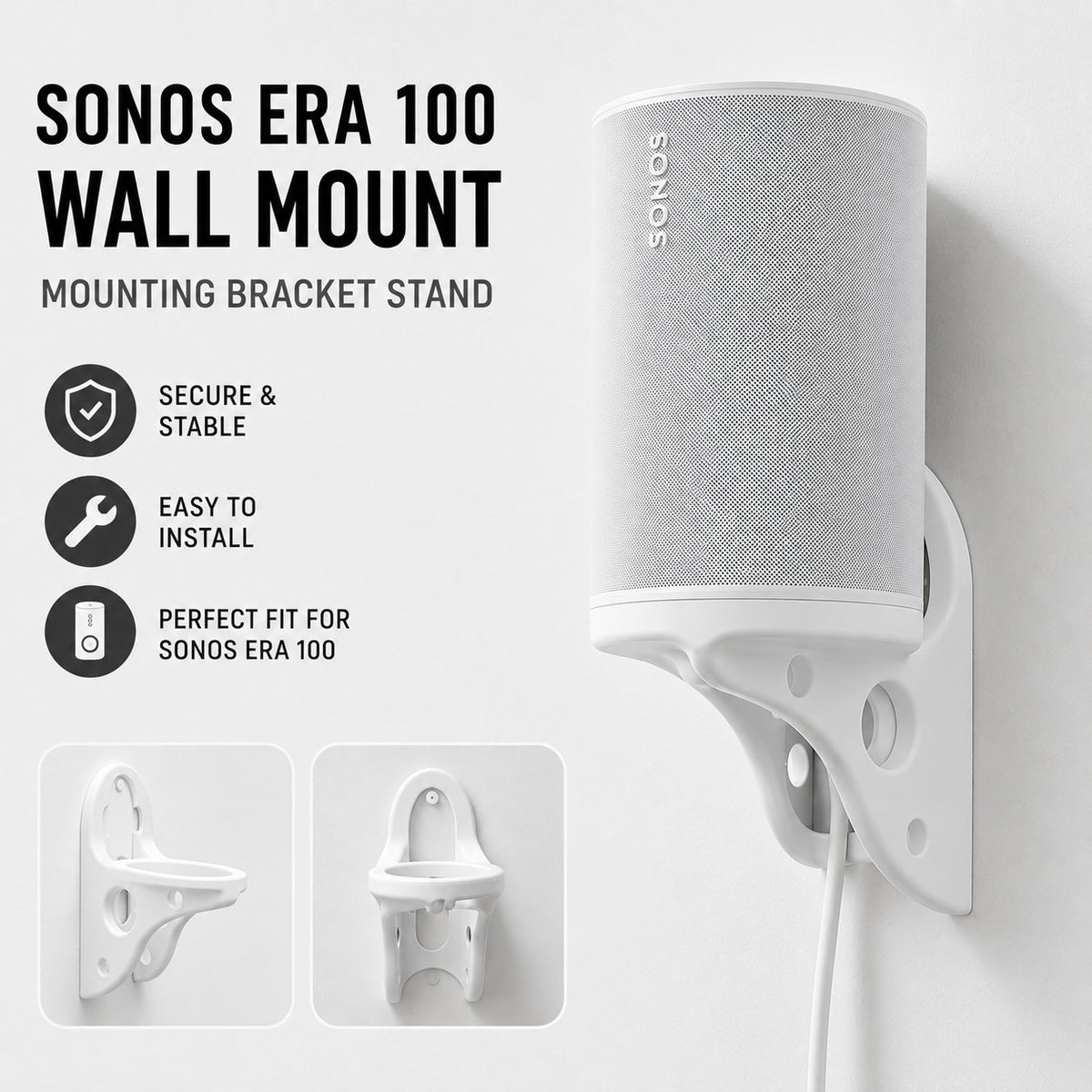 Sonos ERA 100 Speaker Wall Mount / Mounting Bracket Stand Holder