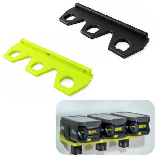 Ryobi 18v ONE+ Plus 3 Battery Wall / Shelf Mount Holder Bracket | Heavy Duty