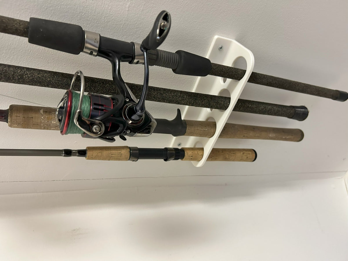 Fishing Rod Holder - Wall or Ceiling Storage Rack Carrier for 4/5 Rods AUS MADE