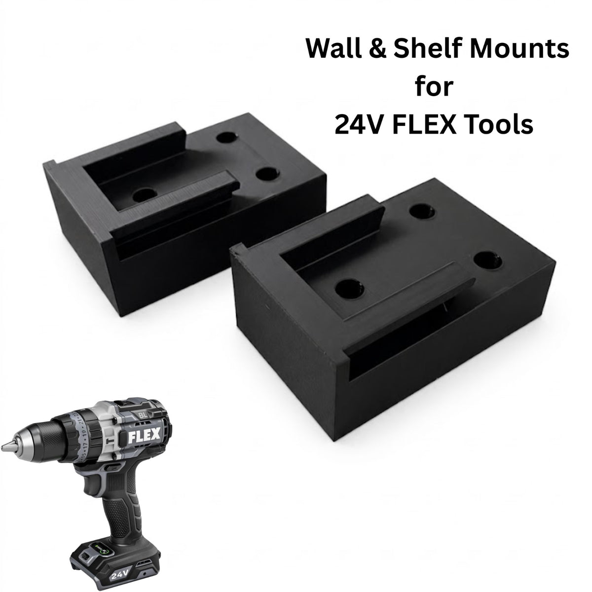 TOOL Holder for FLEX 24V - Wall / Shelf Mount Rack Holder Storage