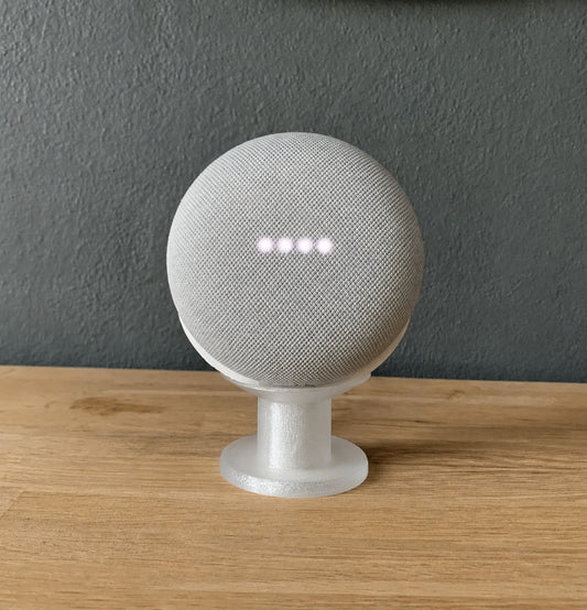 Google Home Nest Mini Vertical Mount Holder Stand in PEARL WHITE CRYSTAL
