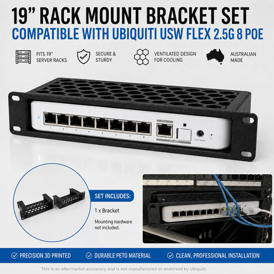 Ubiquiti UniFi USW Flex 2.5G 8 PoE 19 inch Modular Rack Mount Left / Right