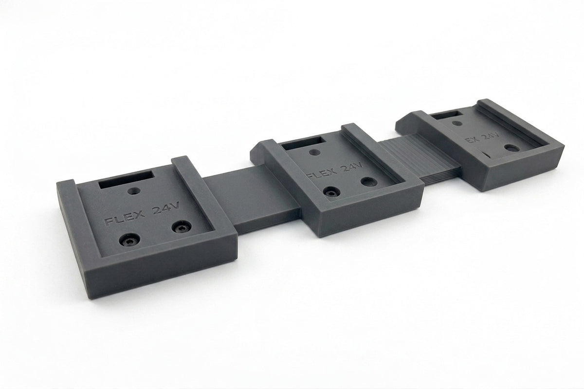 Triple Battery Holder for FLEX 24V Batteries Wall Mount Holder Storage