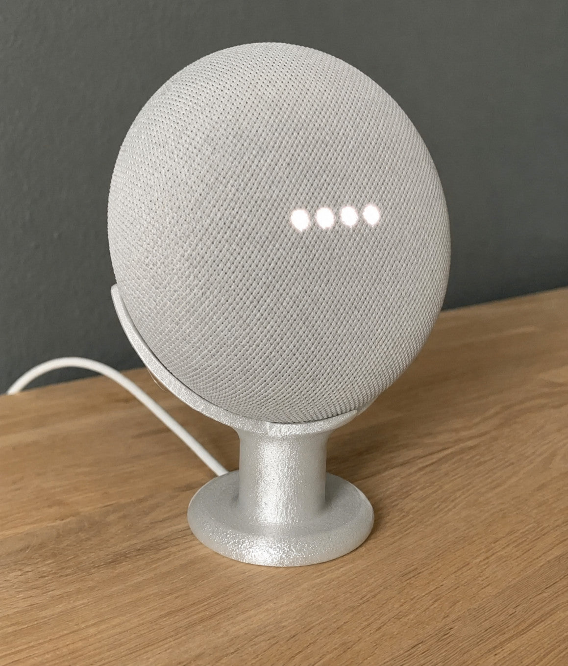 Google Home Nest Mini Vertical Mount Holder Stand in PEARL WHITE CRYSTAL
