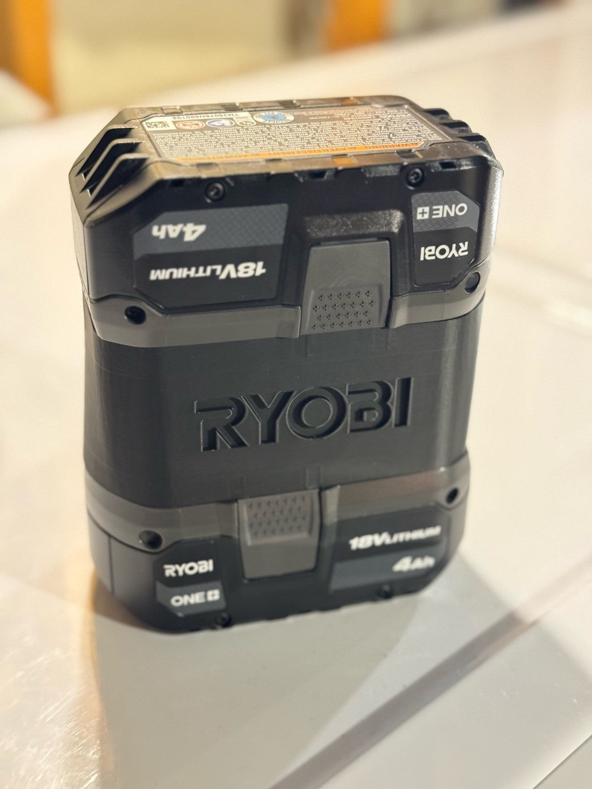 Dual Stack Ryobi 18V BATTERY STACKER Click-in Holder Batteries Protector