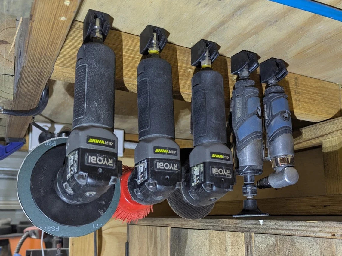 NITTO AIR TOOL HOLDER 5 PACK Workshop Wall Shelf Mount Pneumatic Storage