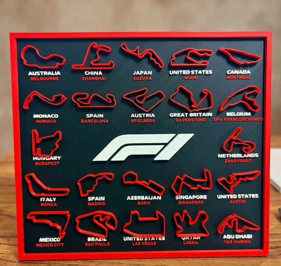 Formula 1 F1 2026 Calendar Desk Display Tracks with Stand