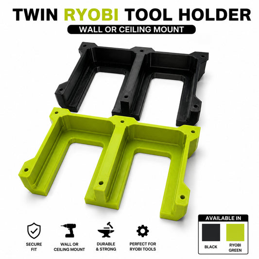 Ryobi 18V ONE+ Twin Tool Holder Wall Mount Bracket for Cordless Power Tools