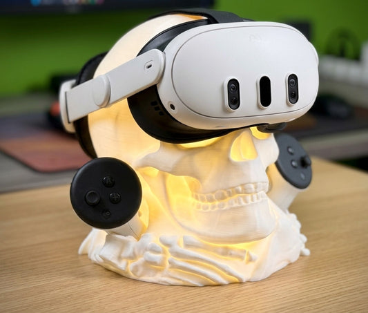 Meta Quest 2 / 3 / 3S Oculus Skull Light Stand VR Headset & Headphones Holder
