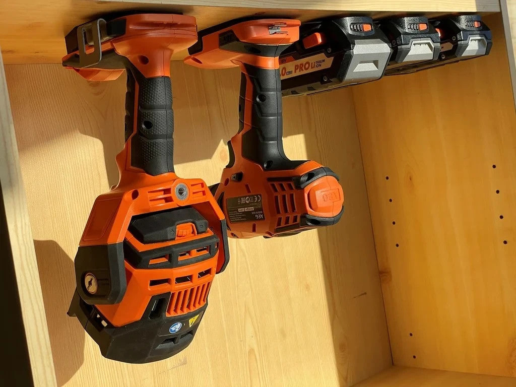 10x AEG Ridgid Cordless 18V Battery Holder Wall Mount Orange