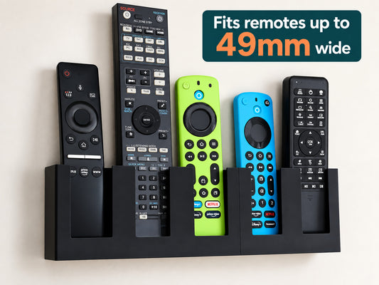 Remote Control Wall Mount Holder for 5 Remotes ~49mm