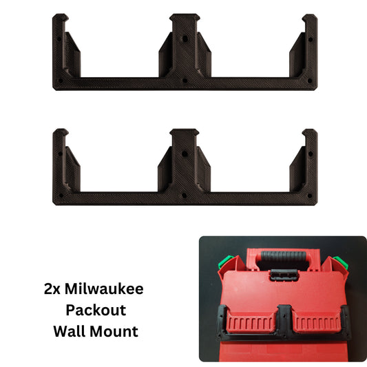 2x Lock-in Milwaukee Packout Wall Mount | Double Wide