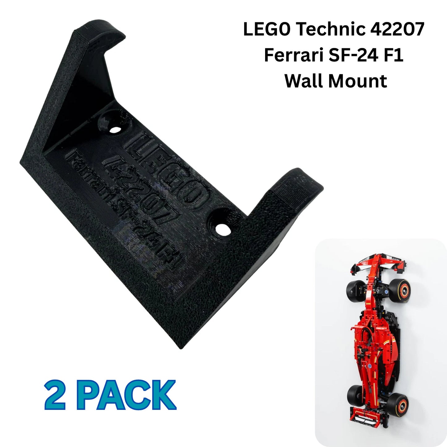 2x LEGO Technic 42207 Ferrari SF-24 F1 Wall Mount