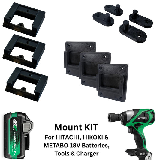 Hitachi / Hikoki / Metabo 18V 36V Battery, Tool & Charger Wall Mount Holder BUNDLE