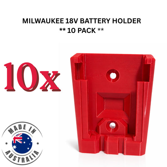 10x MILWAUKEE Single 18V Battery CLICK-IN Wall Mount Holder Storage M18 FUEL AUS