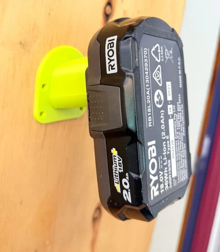 Premium Ryobi 18V Battery Wall Mount Holder | Secure, Space-Saving Storage