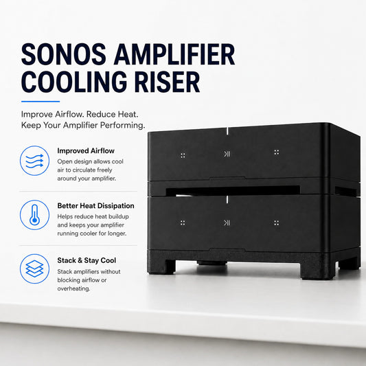 Stackable Riser Stand for Sonos Amp | Airflow Cooling Spacer | Heat Lowering