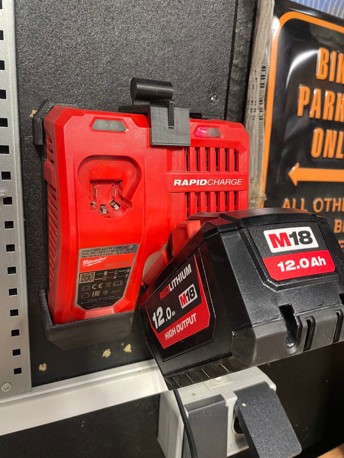 Wall Mount for Milwaukee M12 M18 Battery Charger Holder M12-18FC 12V 18V | AUS