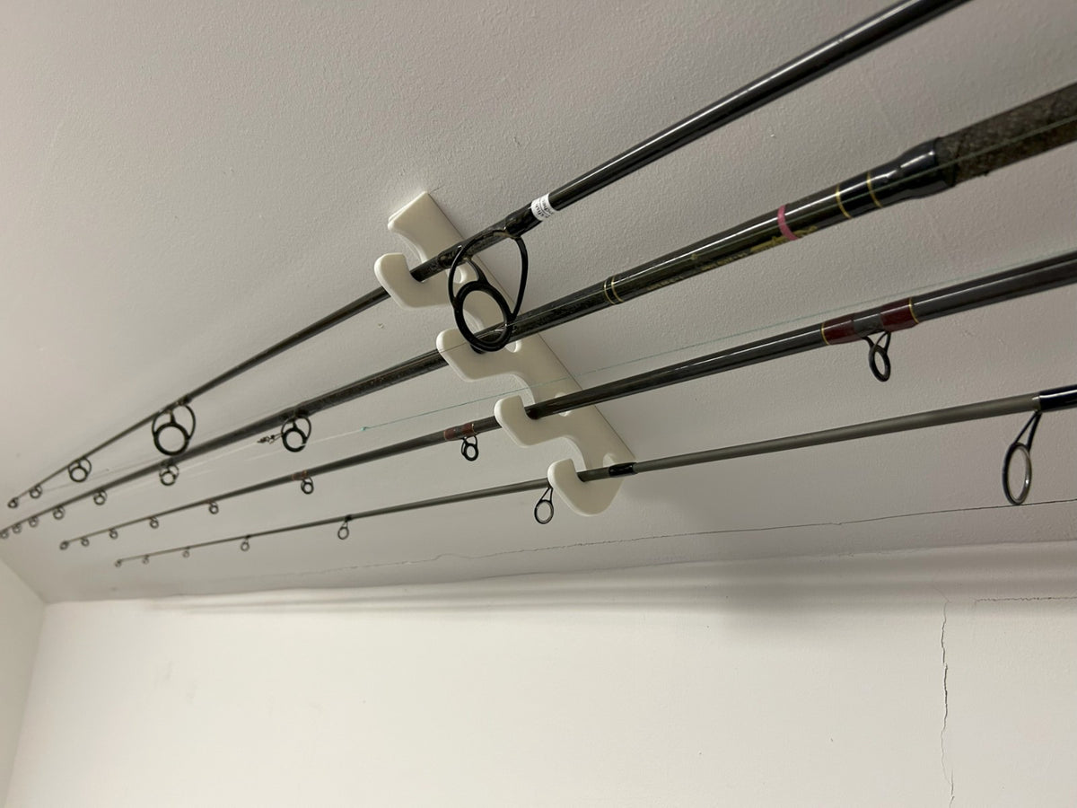 Fishing Rod Holder - Wall or Ceiling Storage Rack Carrier for 4/5 Rods AUS MADE