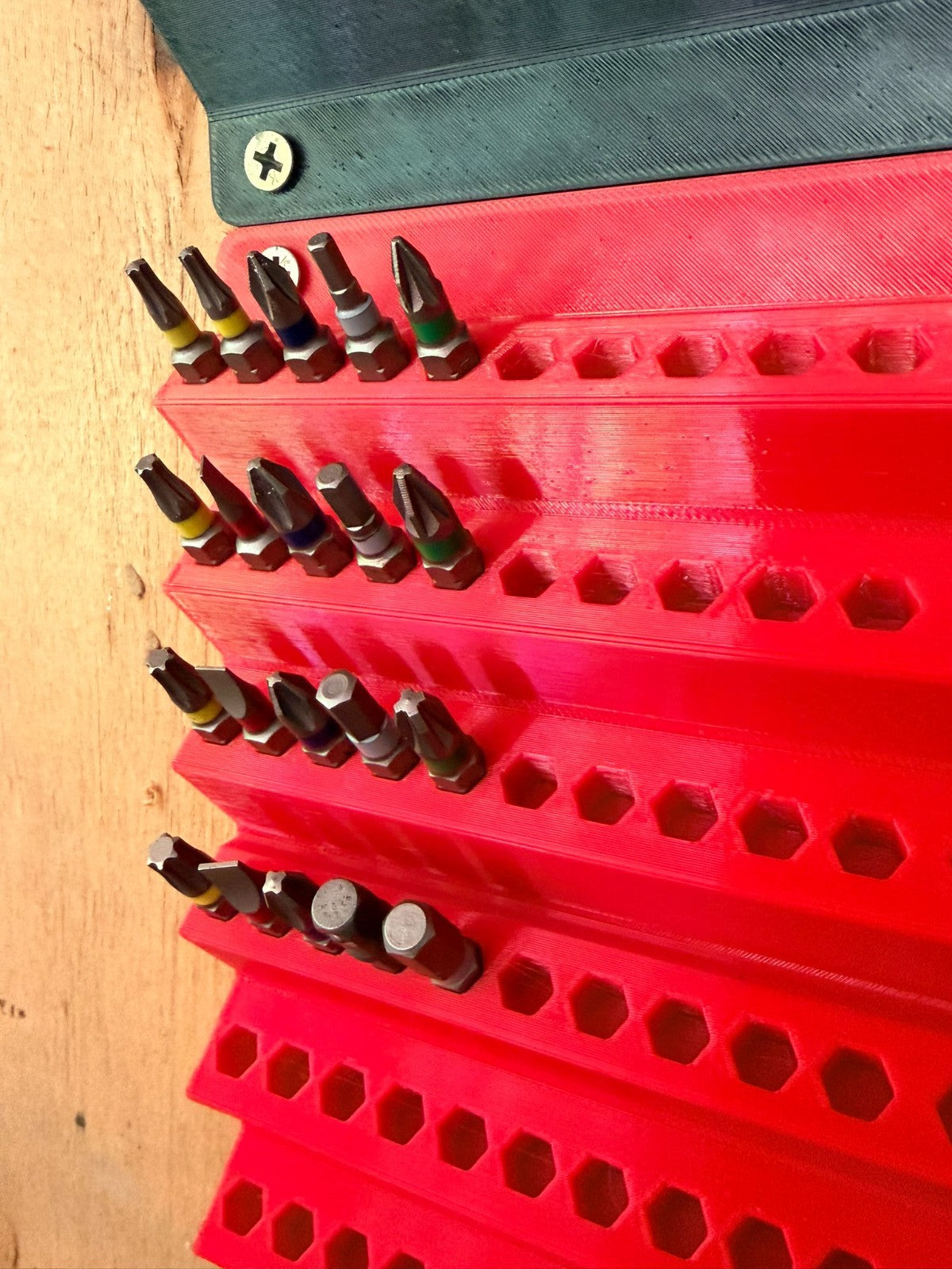 120 HEX SHANK BITS Holder Wall Mount Display Rack Storage Drill Driver AUS MADE