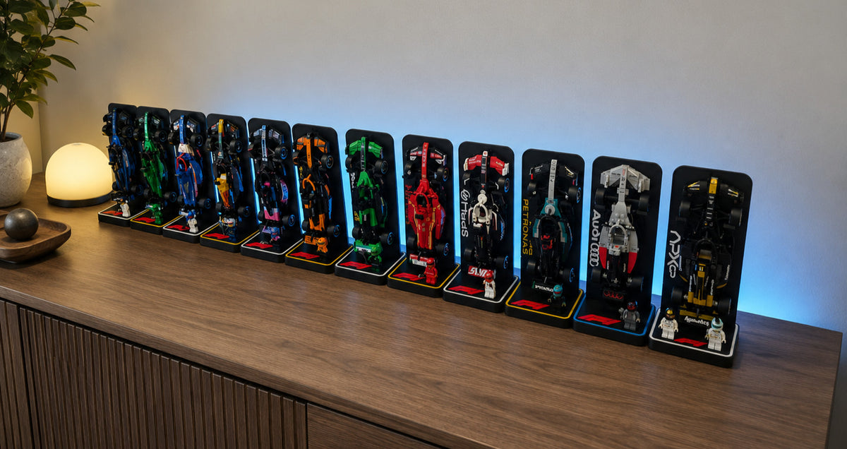 Display Stand compatible with LEGO F1 Speed Champions Race Car Teams