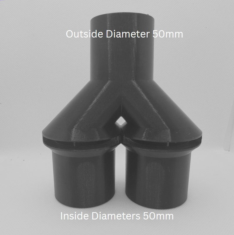 Blast Gate 50mm Vacuum Dust Extraction Waste Pipe 2-way Splitter | AUS MADE