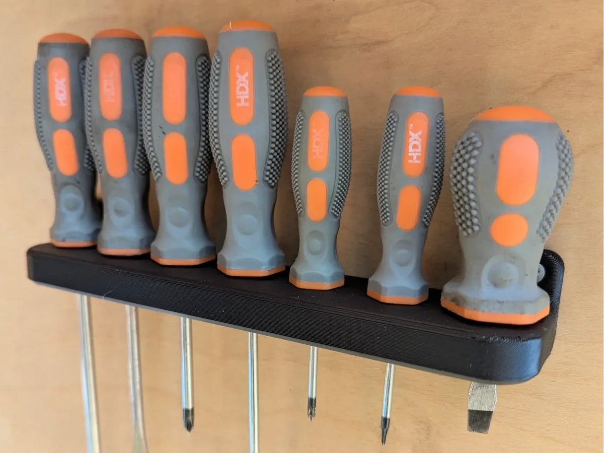 2x Screwdriver Organiser Holder Wall / Shelf Mount Rack