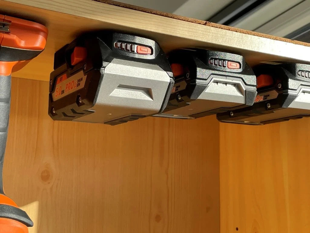 AEG Ridgid Cordless 18V Battery Holder Wall Mount Orange | Heavy Duty | AUS MADE