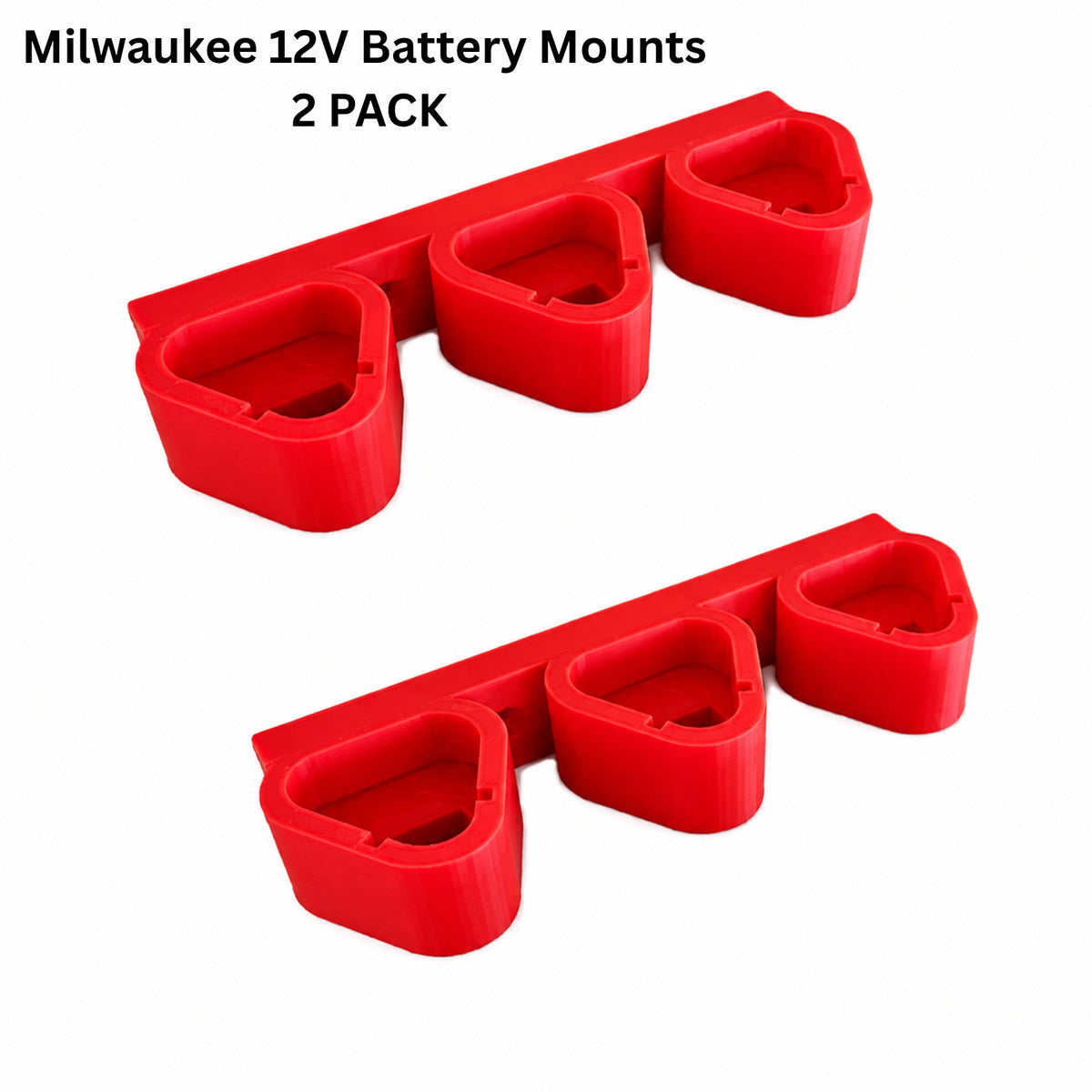 2x Milwaukee M12 12V Battery Wall Mount Holder