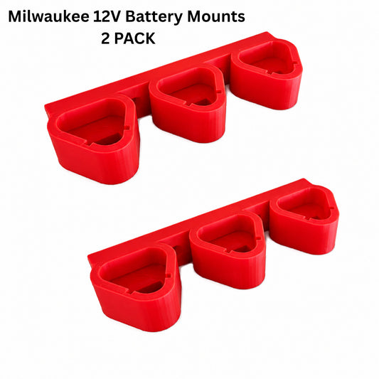 2x Milwaukee M12 12V Battery Wall Mount Holder